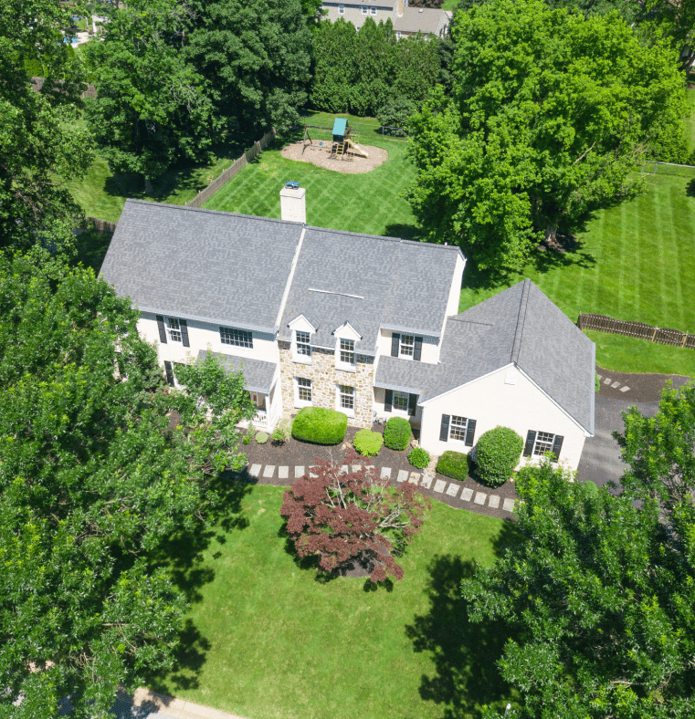 Aerial view of a home in West Chester, PA