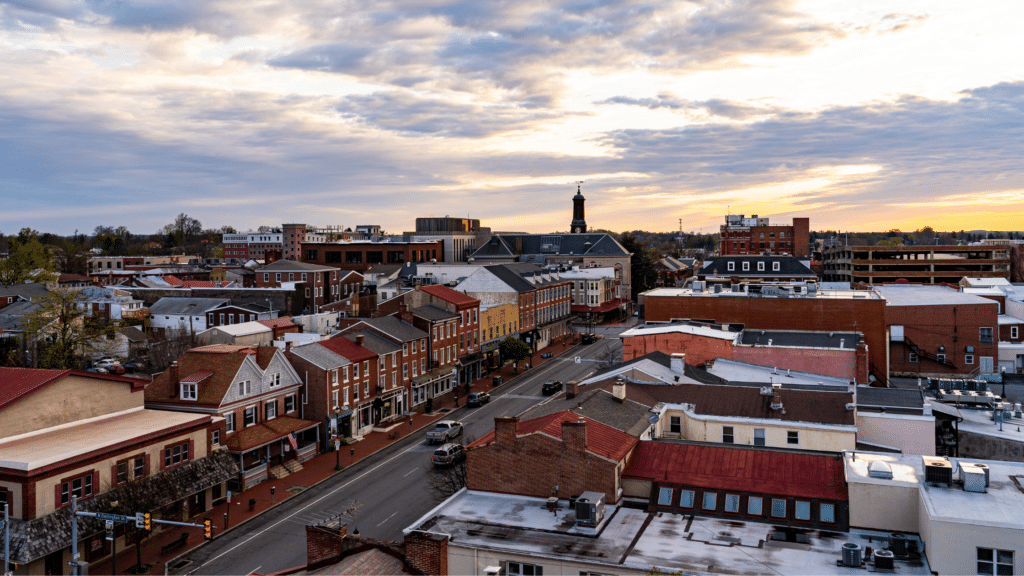 Downtown West Chester aerial view