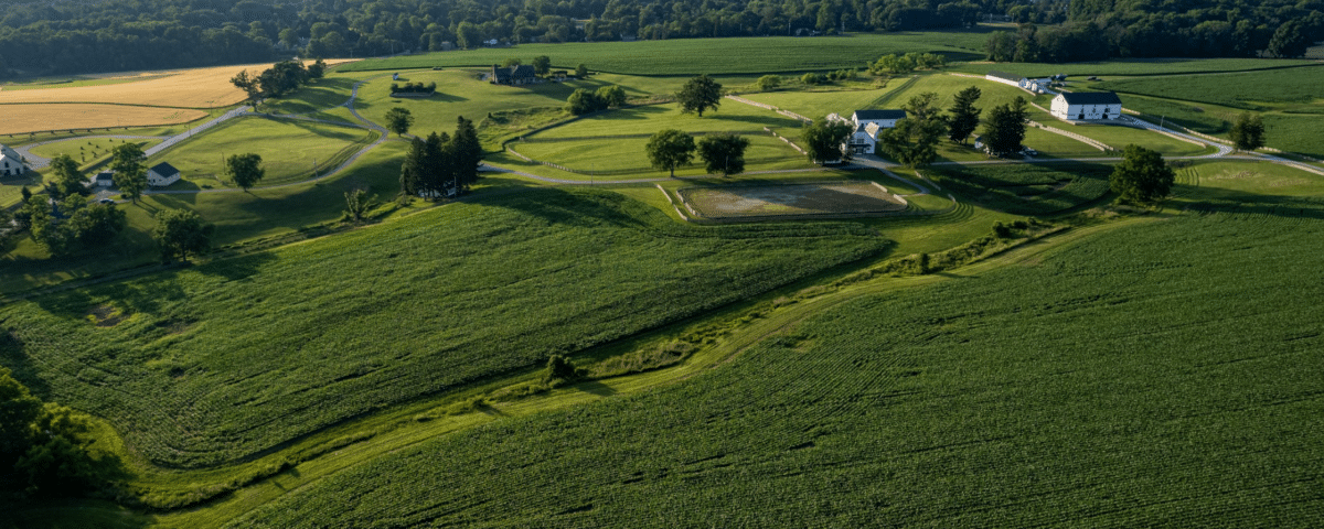 Aerial view of a park in West Chester