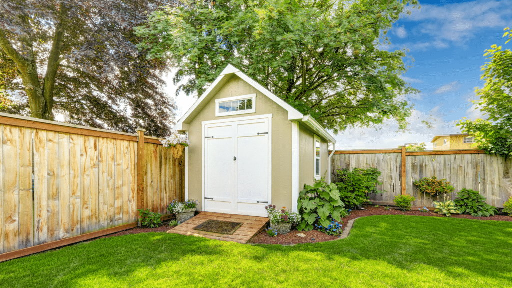 Fence in a back yard