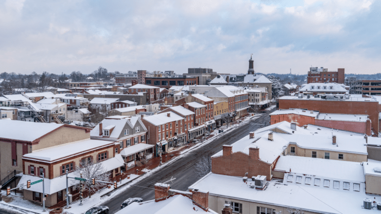 West Chester at Christmas in the winter