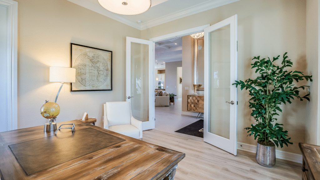 Staged room in a home for sale