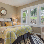 Staged bedroom in a home for sale