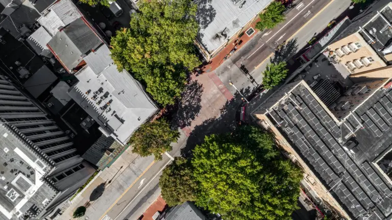 Overhead of downtown West Chester